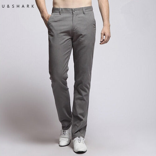 U&Shark 2016 Fashion Mens Grey Casual Pants Noniron Cotton Formal Dress Pants Male Regular Fit Luxury Business Trousers for Men
