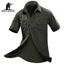 MEGE Summer Men Shirt Short Sleeve Military Shirt Mens Loose Fashion Casual Boss Shirt Vetement Homme Camisa Social Masculina