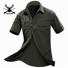 MEGE Summer Men Shirt Short Sleeve Military Shirt Mens Loose Fashion Casual Boss Shirt Vetement Homme Camisa Social Masculina