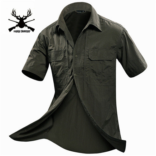 MEGE Summer Men Shirt Short Sleeve Military Shirt Mens Loose Fashion Casual Boss Shirt Vetement Homme Camisa Social Masculina