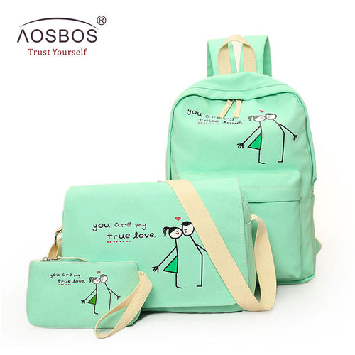Luminous Canvas Girls Backpacks High Quality Teenager Cute School Bag