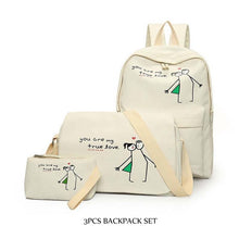 Luminous Canvas Girls Backpacks High Quality Teenager Cute School Bag
