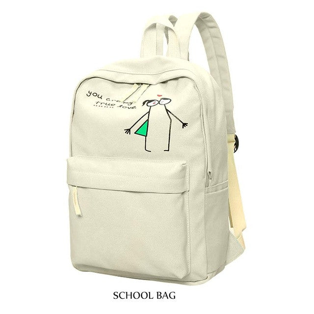Luminous Canvas Girls Backpacks High Quality Teenager Cute School Bag