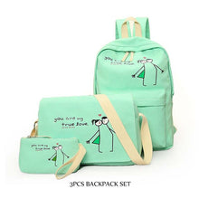 Luminous Canvas Girls Backpacks High Quality Teenager Cute School Bag